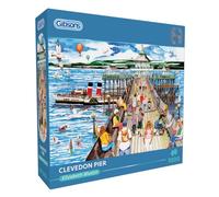 Gibsons Clevedon Pier 1000 Piece Jigsaw Puzzle for Adults - Seaside Holiday Arwork by Elizabeth Blustin - Premium Sustainable Puzzle Made in the UK/EU - Great Gift