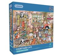 Gibsons Courtyard Cats 1000 Piece Jigsaw Puzzle for Adults Fun Animals Cartoon Artwork | Challenging Jigsaw Sustainable Premium 100% Recycled Board | Great Gift | Gibsons Games