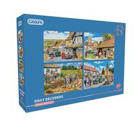 Gibsons Daily Deliveries 4 x 500 Piece Jigsaw Puzzle Set for Adults - Four Charming Nostalgic Countryside Scenes by Trevor Mitchell - Village Life Collection - Premium Multi-Box Puzzle Gift Set