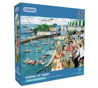 Gibsons Dining at Tenby 1000 Piece Jigsaw Puzzle Nostalgic Wales Seaside Escape Beautiful Colourful Artwork Sustainable Puzzle for Adults Teens Premium 100% Recycled Board | Great Gift | Gibsons Games