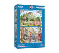 Gibsons Edinburgh 2 x 500 Piece Jigsaw Puzzles | Multi-Box Jigsaw Set Discover Scotland City Castle | Sustainable Puzzle for Adults Teens | Premium 100% Recycled Board | Great Gift | Gibsons Games
