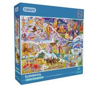 Gibsons Elemental 1000 Piece Jigsaw Puzzle Beautiful Colourful Power of the Elements Collage Artwork Sustainable Jigsaw Puzzle for Adults Teens Premium 100% Recycled Board Great Gift | Gibsons Games
