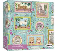 Famous Felines | 1000 Piece Jigsaw Puzzle | Cat Animal Puns | Sustainable Jigsaw Puzzle for Adults | Premium 100% Recycled Board | Great Gift for Adults | Gibsons Games