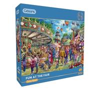 Gibsons Fun at the Fair 500 Piece Jigsaw Puzzle for Adults - Vibrant Fairground Scene Artwork by Tony Ryan, Premium Sustainable Puzzle Made in the UK/EU - Great Gift
