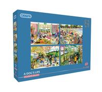 Gibsons Games A Dog's Life 4 x 500 Piece Jigsaw Puzzle Toys G5065