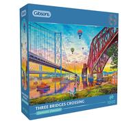 Gibsons Jigsaw Puzzle Three Bridges Crossing - 1000 Piece, Colourful Scotland, 100% Recycled Board