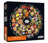 World Food Circular 500 Piece Jigsaw Puzzle | Round Jigsaw Puzzle | Jigsaw Puzzle for Foodies | Sustainable Puzzle for Adults | Premium 100% Recycled Board | Gibsons Games