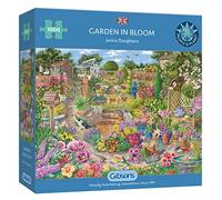 Gibsons Garden in Bloom 1000 Piece Jigsaw Puzzle for Adults - Beautiful Summer Garden Scene by Janice Daughters - Relaxing Countryside - Premium Sustainable Puzzle Made in the UK/EU