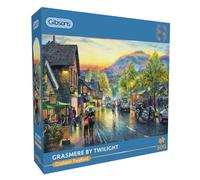 Gibsons Grasmere by Twilight 500 Piece Jigsaw Puzzle for Adults - Stunning Lake District Countryside Scene Artwork by Graham Twyford - Premium Sustainable Puzzle Made in UK/EU