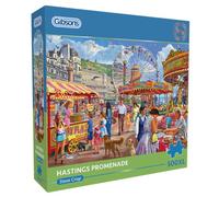 Gibsons Hastings Promenade 500XL Piece Jigsaw Puzzle for Adults Extra Large Pieces Seaside Nostalgia Puzzle Sustainable Jigsaw Premium 100% Recycled Board | Great Gift | Gibsons Games