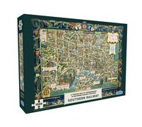 Gibsons London Town by Southern Railway 1000 Piece Jigsaw Puzzle for Adults - Pictorial Map with Landmarks & Railway Stations by Kerry Lee - Nostalgic British Artwork - Sustainably Made in the UK/EU