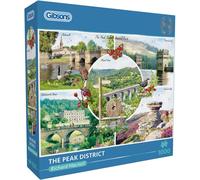 Gibsons The Peak District 1000 Piece Jigsaw Puzzle for Adults - Nature & Architecture, UK National Park Treasures Artwork by Richard MacNeil Premium Sustainable Puzzle Made in the UK/EU - Great Gift