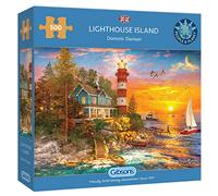 Gibsons Lighthouse Island | 500 Piece Jigsaw Puzzle | Lighthouse Coastal Sunset Puzzle | Sustainable Jigsaw Puzzle for Adults | Premium 100% Recycled Board | Great Gift for Adults