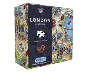 Gibsons London Landmarks 500 Piece Jigsaw Puzzle England London Attractions Souv