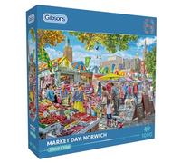 Gibsons Market Day Norwich 1000-Piece Jigsaw Puzzle - Eco-Friendly Premium Puzzle for Adults & Teens Made from 100% Recycled Board for Puzzle Lovers