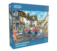 Gibsons Merry Midwives 1000 Piece Jigsaw Puzzle for Adults - Heart-Warming Village Community Scene by Fiona Osbaldstone - Premium Sustainable Puzzle Made in the UK/EU