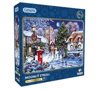 Gibsons Moonlit Stroll 1000 Piece Jigsaw Puzzle for Adults - Beautiful Festive Village Scene Artwork by Richard Macneil, Premium Sustainable Puzzle Made in the UK/EU - Great Gift