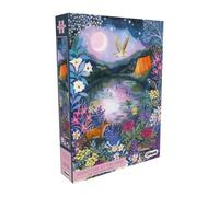 Gibsons Nighttime at the Lake 1000 Piece Jigsaw Puzzle for Adults | Beautifully illustrated artwork created by Lee Foster-Wilson