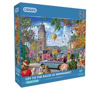 Gibsons Off to the Races at Newmarket 1000 Piece Jigsaw Puzzle for Adults - Vibrant Artwork by Steve Crisp - Premium Sustainable Puzzle Made in the UK/EU - Great Gift