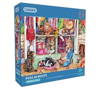 Gibsons Puss in Boots 1000 Piece Jigsaw Puzzle for Adults - Cat Illustration by Debbie Cook - Premium 100% Recycled Board - Made in UK/EU - Sustainable Gift for Cat Lovers