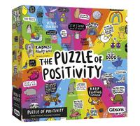 Gibsons Puzzle of Positivity 1000 Piece Jigsaw Puzzle Fun Cartoon Mental Heal...