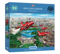 Gibsons Reds Over London 1000 Piece Jigsaw Puzzle Fighter Jets Puzzle