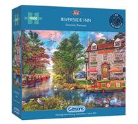 Gibsons Jigsaw Puzzle Riverside Inn – 1000 Piece, Summer Countryside, Premium 100% Recycled Board