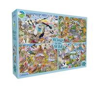Gibsons RSPB Wings in the Wild 4 x 500 Piece Jigsaw Puzzle Set for Adults - Four Beautiful Bird & Nature Scenes by Janice Daughters - Premium Multi-Box Puzzle Collection - Great Gift