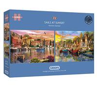 Gibsons Sails at Sunset 2 x 500 Piece Jigsaw Puzzles | Multi-Box Landscape Set Jigsaw | Sustainable Puzzle for Adults Teens | Premium 100% Recycled Board | Great Gift | Gibsons Games