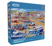 Gibsons Sand at St Ives 1000 Piece Jigsaw Puzzle for Adults - Cornwall Scenic Coastal Landscape by Roger Turner - Premium Sustainable Puzzle Made in the UK/EU - Great Gift Idea