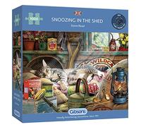 Gibsons Snoozing in the Shed 1000 Piece Jigsaw Puzzle | Chilling Cat Puzzle | Sustainable Jigsaw for Adults Teens | Premium 100% Recycled Board | Great Gift | Gibsons Games