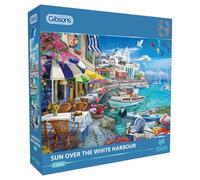 Gibsons Sun Over the White Harbour 1000 Piece Jigsaw Puzzle for Adults - Vibrant Artwork by Lilliia - Premium Sustainable Puzzle Made in the UK/EU - Great Gift