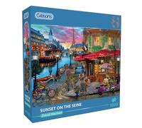 Gibsons Sunset on the Seine 1000 Piece Puzzle for Adults - Romantic Colourful Scene - Sustainable Premium 100% Recycled Board - Great Gift