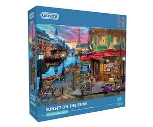 Gibsons Sunset on the Seine 1000 Piece Puzzle - Premium 100% Recycled Board - Sustainable Jigsaw Puzzle for Adults - Great Gift