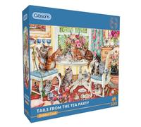 Gibsons Tails from the Tea Party 500 Piece Jigsaw Puzzle for Adults - Charming Cat Afternoon Tea Party Scene Artwork by Debbie Cook - Whimsical Design - Premium Sustainable Puzzle Made in UK/EU