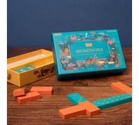 Gibsons Dominoes The Art File Wooden Dominoes Traditional Tabletop Family Game, Ocean Theme Ages 4+, 2-4 Players Luxury Box with Special Finish Brain Logic Teaser For Home or Travelling