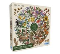 Gibsons The Art File Nature’s Seasons 500 Piece Circular Jigsaw Puzzle for Adults - Beautiful Plants & Animals Nature Artwork - Premium Sustainable Puzzle Made in UK/EU
