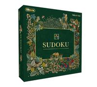 Gibsons The Art File Sudoku Board Adult Kids Game Classic Traditional Fun 150 Puzzles 81 Coloured Wooden Checkers, Dual-sided, Ages 8+, Green Luxury Box with Special Finish Brain Logic Teaser For Home