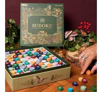 Gibsons The Art File Sudoku Board Adult Kids Game Classic Traditional Fun 150 Puzzles 81 Coloured Wooden Checkers, Dual-sided, Ages 8+, Green Luxury Box with Special Finish Brain Logic Teaser For Home