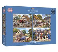 Gibsons The Evacuees 4 x 500 Piece Jigsaw Puzzle Set - Nostalgic WW2 Countryside Scenes by Kevin Walsh - Multi-Box Puzzle Collection for Adults - Sustainable Premium Quality Gift