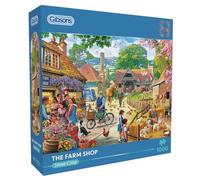 Gibsons The Farm Shop 1000 Piece Jigsaw Puzzle for Adults - Summer Countryside Scene by Steve Crisp - Nostalgic British Artwork - Premium Sustainable Puzzle Made in the UK/EU - Great Gift