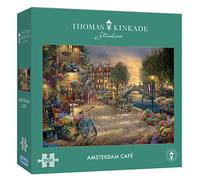 Gibsons Thomas Kinkade Amsterdam Café 1000 Piece Jigsaw Puzzle for Adults | Nostalgic Romantic City River Sunset Artwork | Sustainable Premium 100% Recycled Board | Great Gift | Gibsons Games