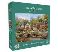 Gibsons Thomas Kinkade Summer in Cobblestone Village 1000 Piece Jigsaw Puzzle - Premium Sustainable Puzzle for Adults - Beautiful Artwork from the Bridges of Inspiration Collection