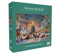 Gibsons Thomas Kinkade The Christmas Festival 1000 Piece Jigsaw Puzzle for Adults Festive Nostalgic Traditional Beautiful Artwork Sustainable Premium 100% Recycled Board Great Gift Gibsons Games