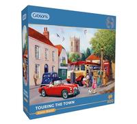 Gibsons Touring the Town 500 Piece Jigsaw Puzzle for Adults Vintage Cars Traditional Nostalgic British Village Countryside Sustainable Premium 100% Recycled Board Great Gift Gibsons Games