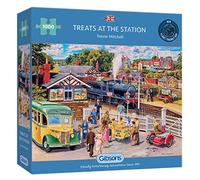 Treats At the Station 1000 Piece Jigsaw Puzzle | Train Jigsaw Puzzle | Sustainable Puzzle for Adults | Premium 100% Recycled Board | Gibsons Games