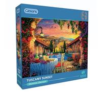 Gibsons Tuscany Sunset 1000 Piece Jigsaw Puzzle - Romantic Colourful Scene - Sustainable Premium 100% Recycled Board - Great Gift