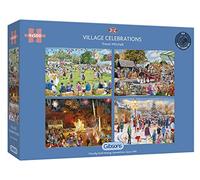 Gibsons Village Celebrations Jigsaw Puzzle 4 x, Size 500 Piece, Cardboard | Charlies