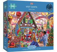 Gibsons Visit Santa 1000 Piece Premium Jigsaw Puzzle Christmas Xmas Gift - New