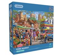 Gibsons York Market 1000 Piece Jigsaw Puzzle for Adults Nostalgic Beautiful Colourful Artwork Sustainable Puzzle Premium 100% Recycled Board | Great Gift | Gibsons Games